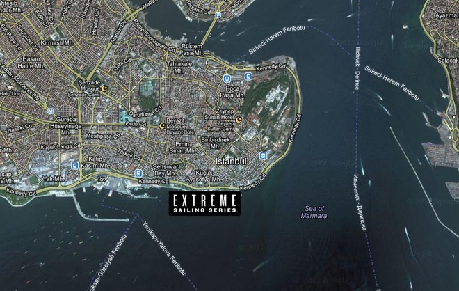The race area is located at a new location at the entrance to the Bosphorus - Extreme Sailing Series 2012 © Extreme Sailing Series http://www.extremesailingseries.com